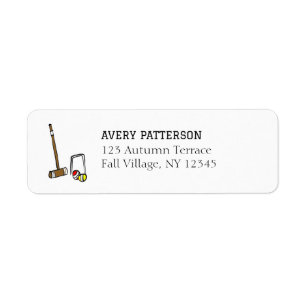 Croquet Player Hand-Illustrated Lawn Games Address Return Address Label