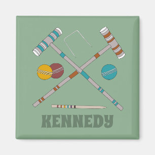 Croquet Set Lawn Games Jade Green Personalized Magnet