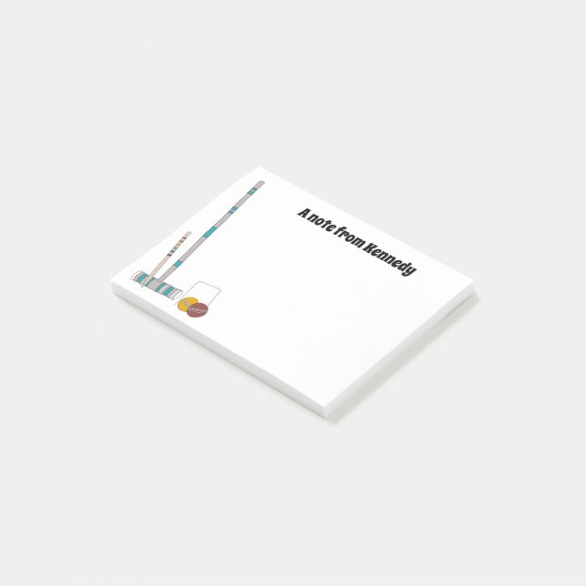 Croquet Set, Lawn Games Personalised Post-it Notes (Angled)