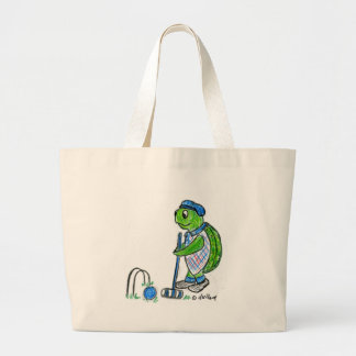 Croquet Turtle Large Tote Bag