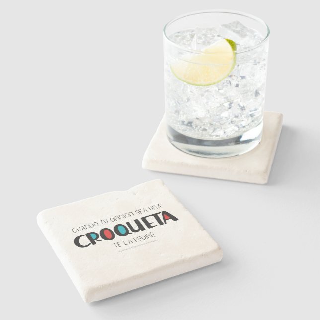 Croqueta Stone Coaster (Side)