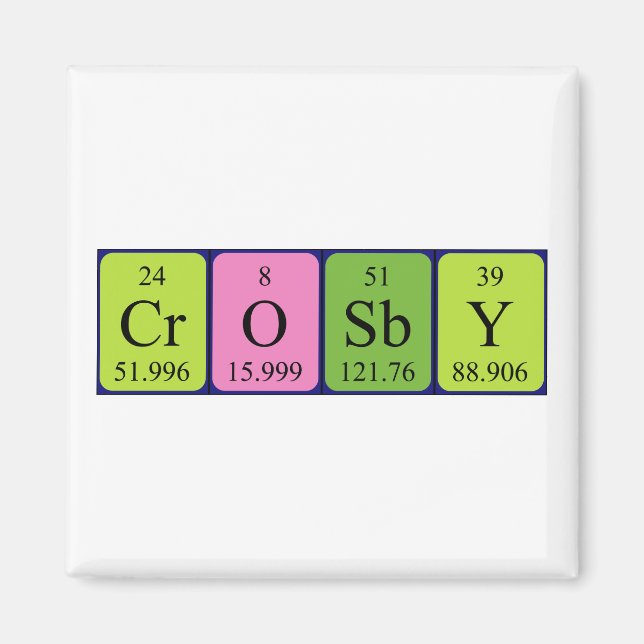 Crosby periodic table name magnet (Front)