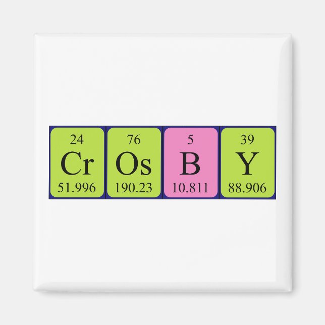 Crosby periodic table name magnet (Front)