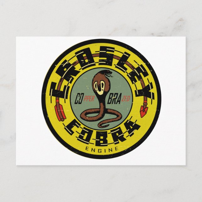 Crosley Cobra Engine distressed vintage sign repro Postcard (Front)