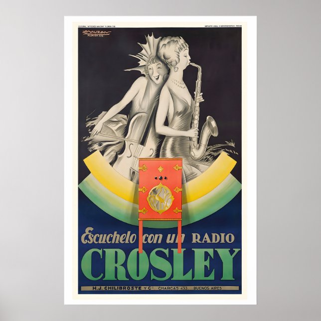 Crosley Radio Vintage Advertising Poster by (Front)