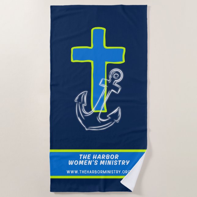 Cross & Anchor Beach Towel (Front)