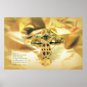 Cross and Bible Quote - Christianity Poster