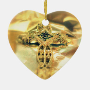 Cross and Bible Quote - Christmas Ceramic Tree Decoration
