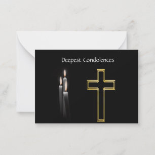 Cross And Candle Sympathy Card
