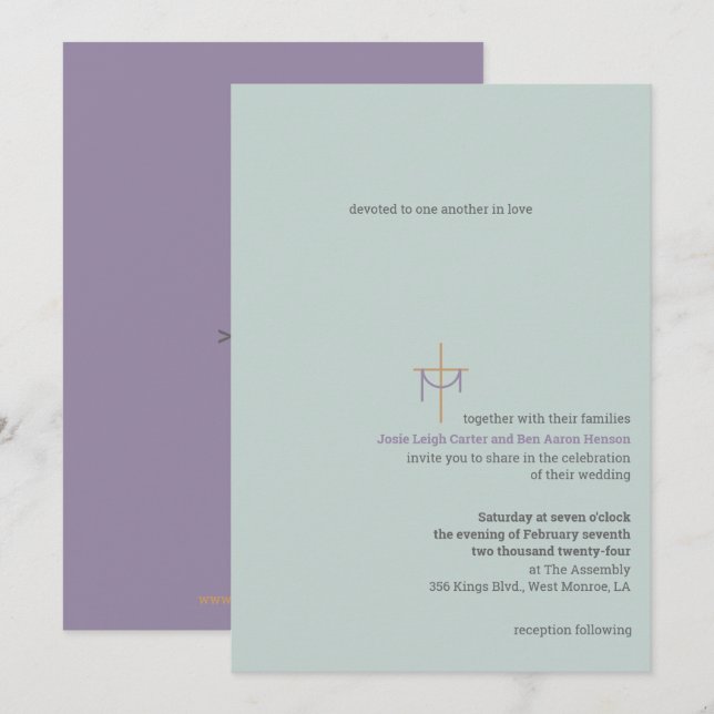 Cross and Cloth Wedding Invitation (Front/Back)