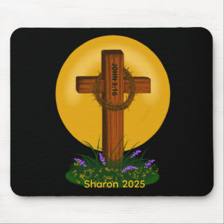 Cross and Crown of Thorns Mouse Pad