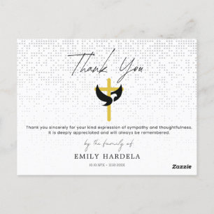Cross and Dove Funeral Symphaty Card