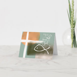 Cross and fish  It is well Card