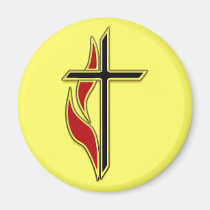 CROSS AND FLAME MAGNET