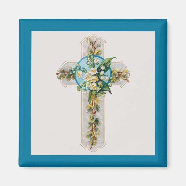 Cross and Flowers from 1910 Magnet (Front)