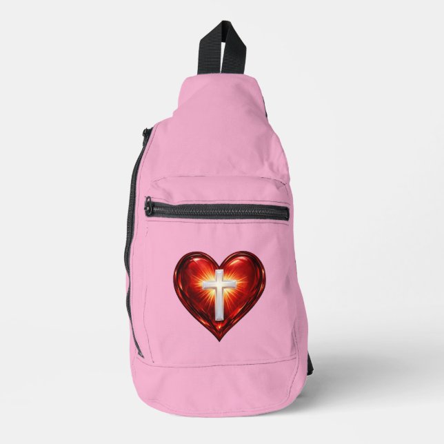 Cross and Heart Sling Bag (Front)