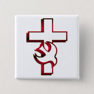 Cross and Holy Spirit / Holy Ghost 15 Cm Square Badge