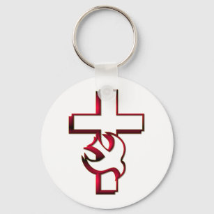 Cross and Holy Spirit / Holy Ghost Key Ring