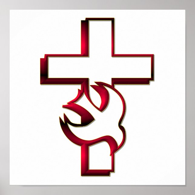 Cross and Holy Spirit / Holy Ghost Poster (Front)