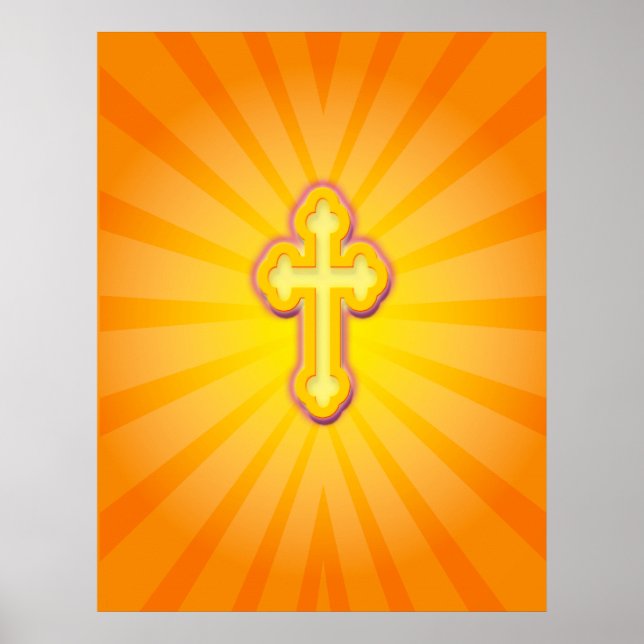 CROSS AND SUN RAYS POSTER (Front)