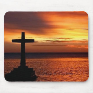cross and sunset mousepad