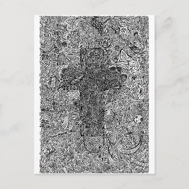 Cross and Symbols Postcard (Front)