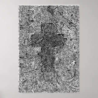 "Cross and Symbols" Poster