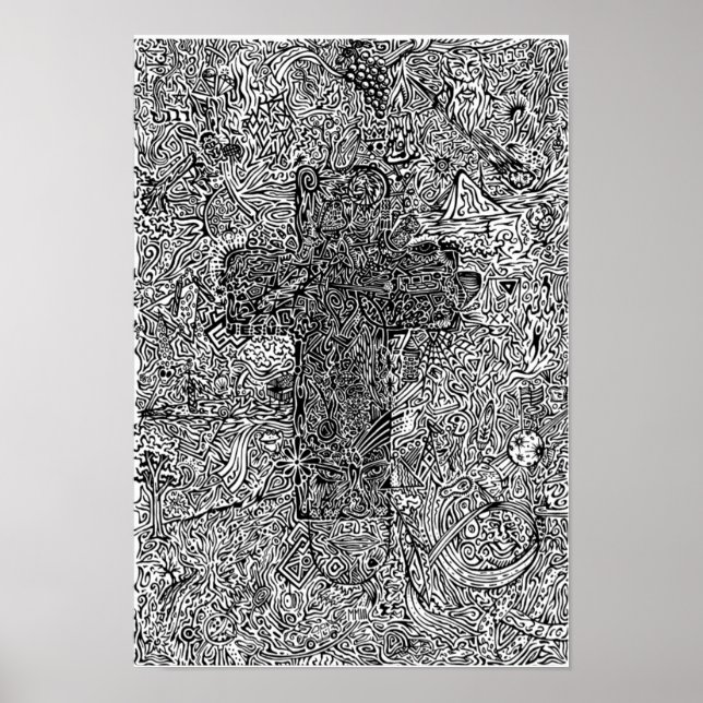 "Cross and Symbols" Poster (Front)