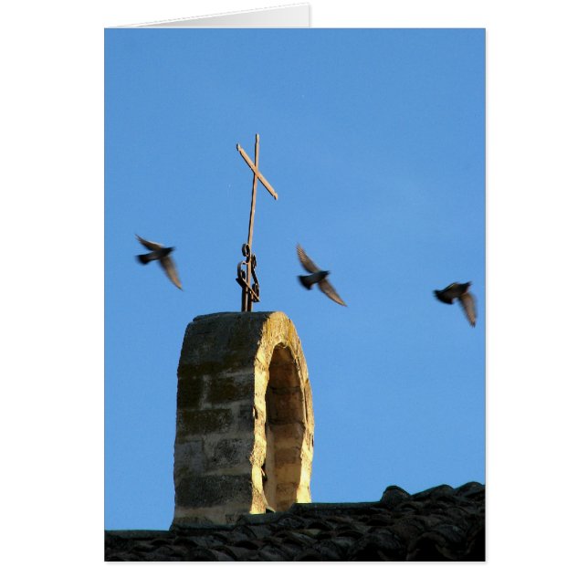 Cross and Three Birds Card (Front)