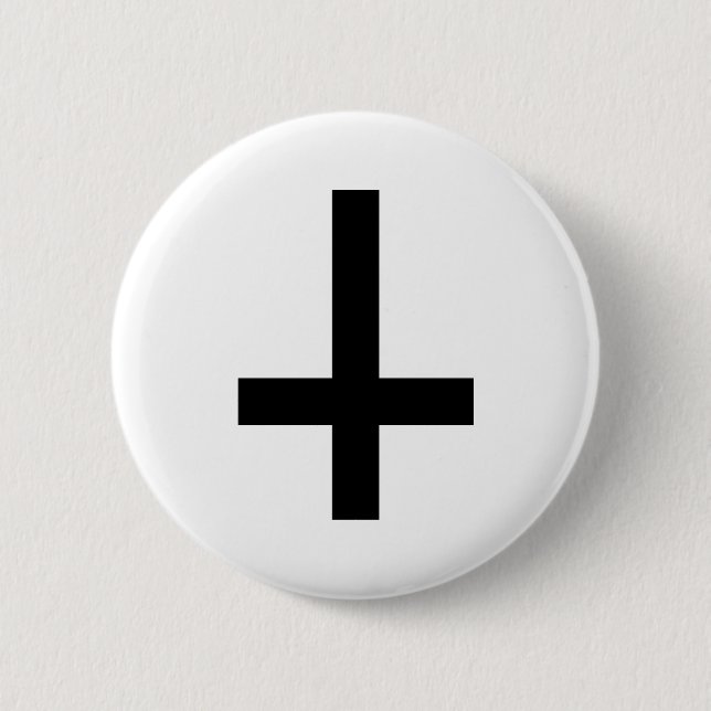 Cross antichrist 6 cm round badge (Front)