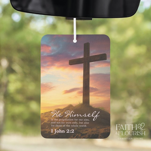 Cross at Dusk Scripture Bible Car Air Freshener (Creator Uploaded)