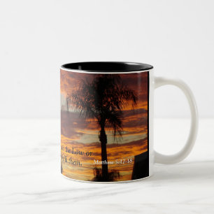 Cross At Sunset Two-Tone Coffee Mug