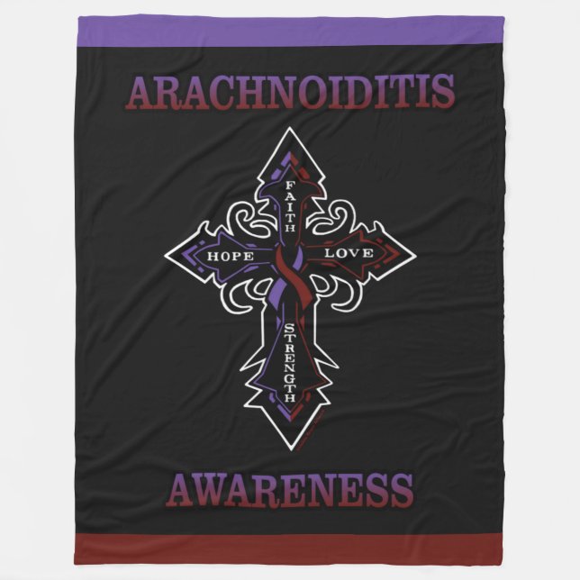 Cross/Awareness...Arachnoiditis Fleece Blanket (Front)