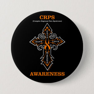 Cross/Awareness...CRPS 7.5 Cm Round Badge