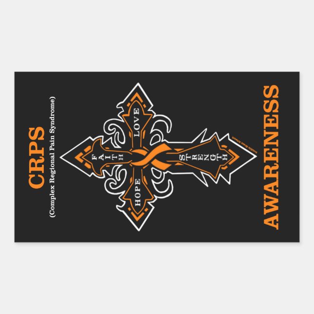 Cross/Awareness...CRPS Rectangular Sticker (Front)