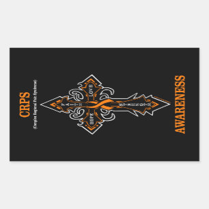 Cross/Awareness...CRPS Rectangular Sticker