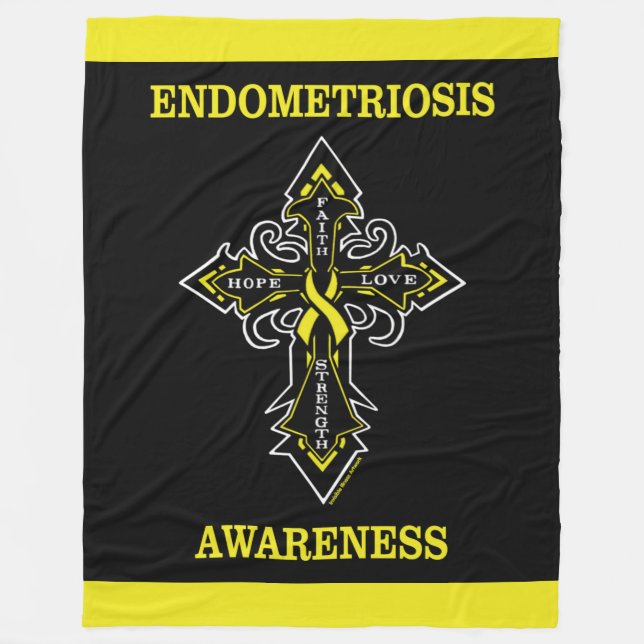 Cross/Awareness...Endometriosis Fleece Blanket (Front)