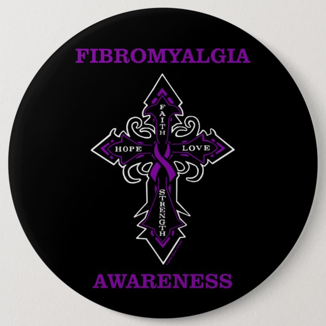Cross/Awareness...Fibro Button (Front)