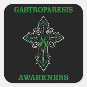 Cross/Awareness...Gastroparesis Square Sticker