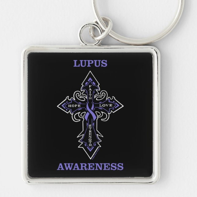 Cross/Awareness...Lupus Key Ring (Front)