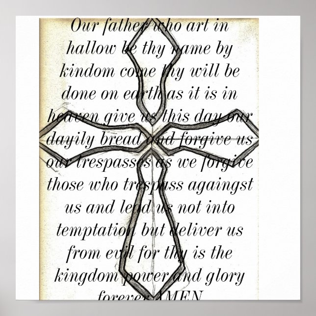 Cross Behind the Lords Prayer. Poster (Front)