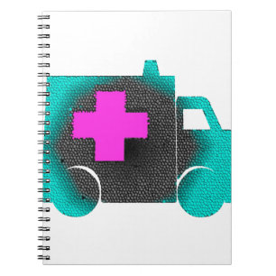 cross blue ambulance nurse emt doctor medical notebook