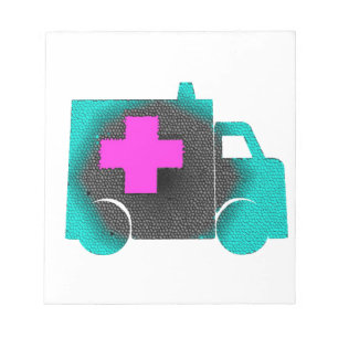 cross blue ambulance nurse emt doctor medical notepad
