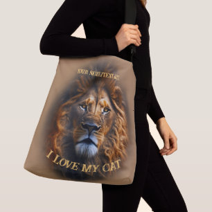 Cross-Body Bag For Her "I Love My Cat" Custom Name