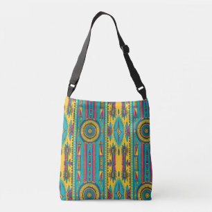 Cross Body in Blue/Yellow Native American Patterns Crossbody Bag