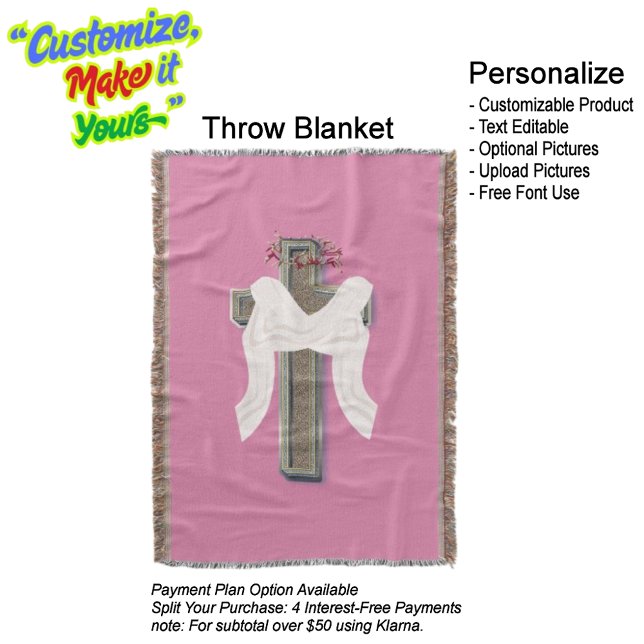 Cross Bow Throw Blanket Featuring Pink Background (Cross Bow Throw Blanket Featuring a Pink Background.)