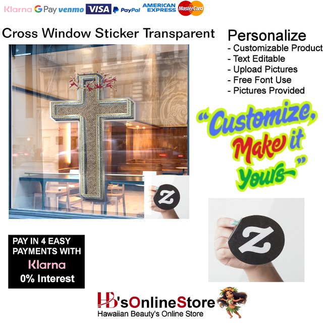 Cross Business Window Sticker Transparent  (Business Cross Window Sticker Transparent.
)