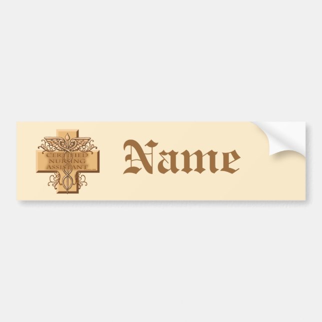 Cross Caduceus CNA Nurse Bumper Sticker (Front)