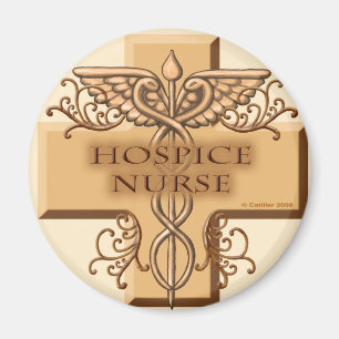 Cross Caduceus Hospice Nurse Magnet