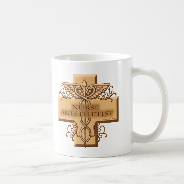 Cross Caduceus Nurse Anaesthetist Coffee Mug (Right)